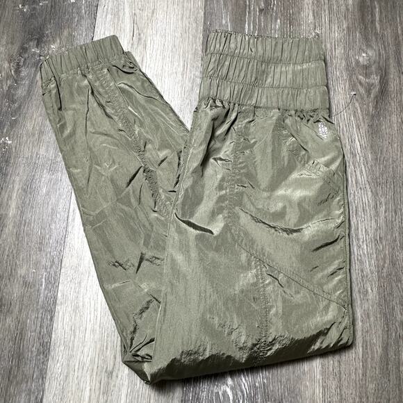 Free People Movement Army Green Nylon Joggers - Picture 2 of 7